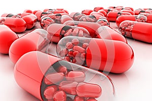 Variety pills. Vitamin capsules. 3d