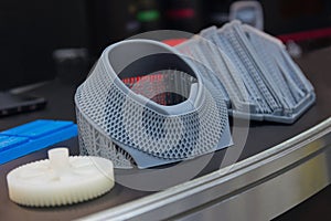 Variety of plastic products manufactured by 3D printing