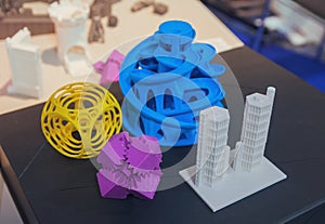 Variety of plastic products manufactured by 3D printing.