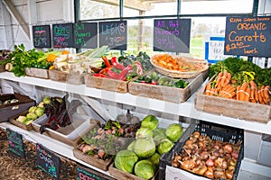 Variety Vegetables for Sale in Old Farm Roadside Stand photo