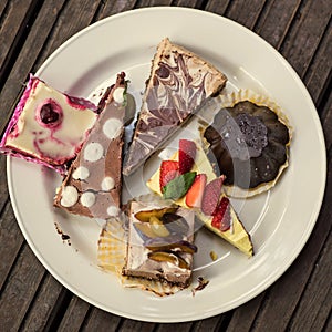 Variety of raw vegan desserts