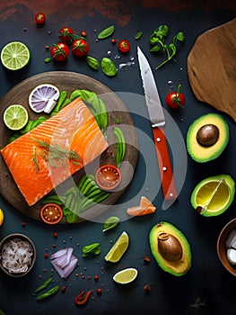 Variety of rustic mediterranean healthy foods on table