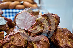 Variety of sausage products