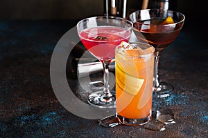 Variety of seasonal cocktails