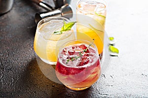 Variety of seasonal cocktails photo