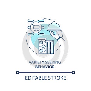 Variety seeking behavior concept icon