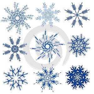 Variety of Snowflakes Clip Art