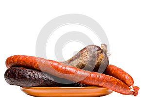 Variety of spanish pork sausages