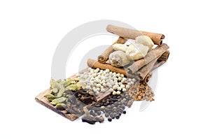 Variety of spices Fenugreek,Candlenut,cinnamon,clove,cardomom, blackpepper, whitepepper