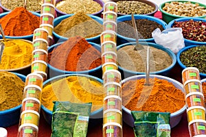Variety of Spices for Sale in Houmt El Souk in Djerba, Tunisia photo