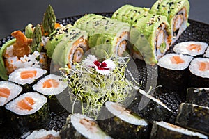 Variety of sushi