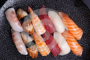 Variety of sushi