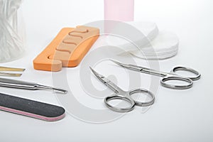 A variety of tools for manicure.