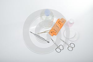 A variety of tools for manicure.