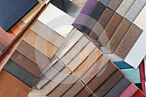 Variety of upholstery fabric samples