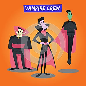 variety vampires characters collection design illustration