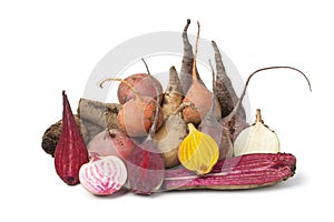 Variety of multi Colored beets photo