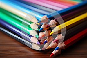 Variety of Writing Instruments. Pens, Pencils, Rollerball Pens, and Colorful Markers Arranged Professionally on a Table