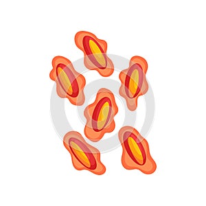 Variola virus under microscope. Dangerous microorganism. Microbiology theme. Flat vector design