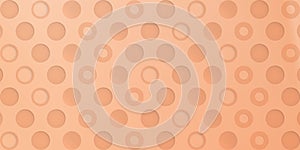 Various 3D circle shape pattern paper cut style on peach fuzz background vector illustration