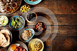 Various Arabic breakfast