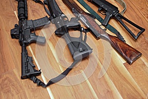 Various automatic and semi-automatic guns