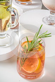 Various autumn winter alcohol cocktails