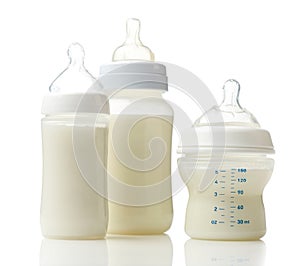 Various baby milk bottles