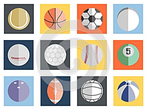 Various balls flat design