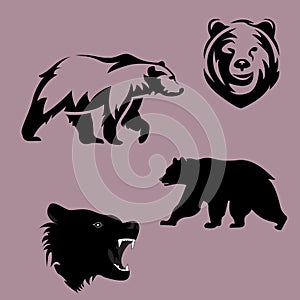 Various bear set silhouettes to use with any design