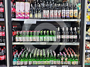 Various brands of Thai alcoholic beverages, Soju, wineto the store.