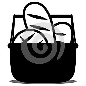 Various breads in a picnic basket