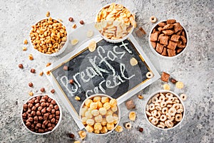 Various breakfast cereal