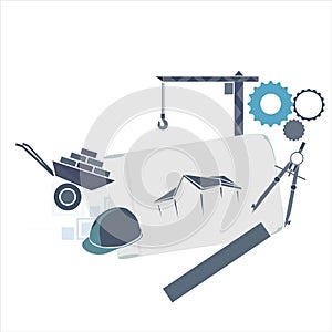 Various building icons. Construction concept