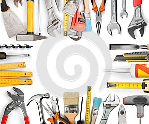 Various Building tools isolated on white