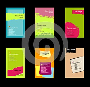 Various business card set