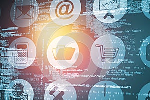 Various business icons