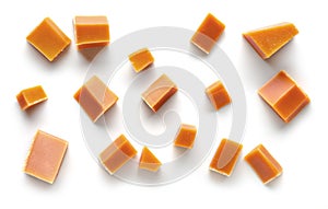 Various caramel pieces