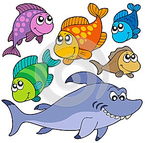 Various cartoon fishes collection