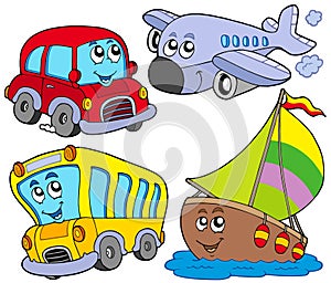 Various cartoon vehicles