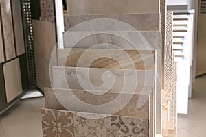 Various ceramic tile samples. Total wholesale