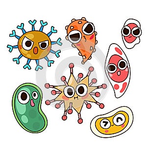 Various characters of viruses.