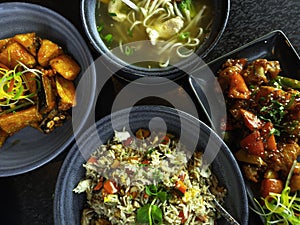 various Chinese or indian food