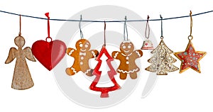 Various Christmas decorations isolated