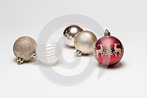 Christmas Tree Ornaments on a White Background