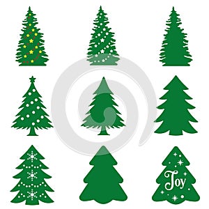 various christmas trees vector collection