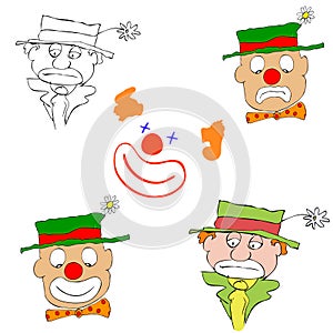 Various clowns - vector