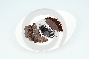 Various coffee blends. Coffee beans and coffee.
