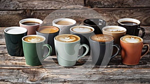Assortment of Coffee Mugs. AI generated