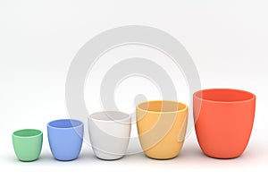 Various color ceramics flowerpot set